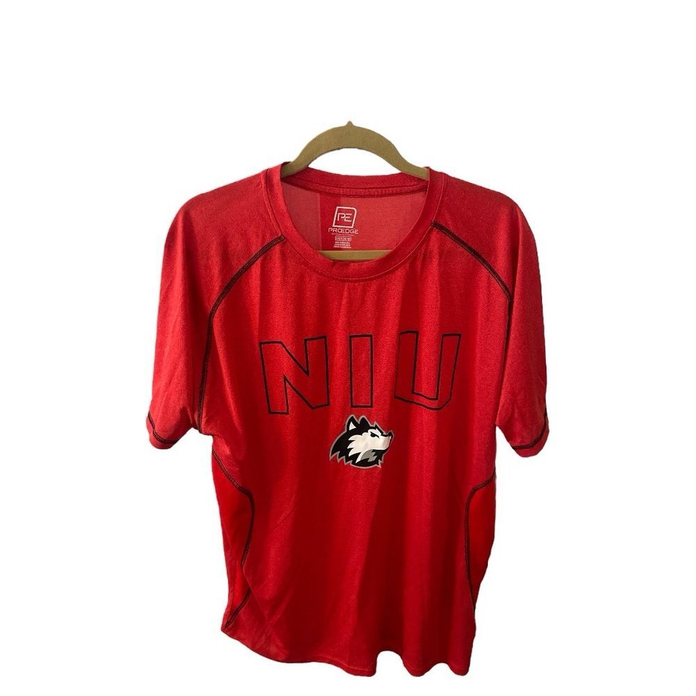 NIU Huskies T-Shirt Athletic Training Tee Red Short Sleeve Size‎ XL